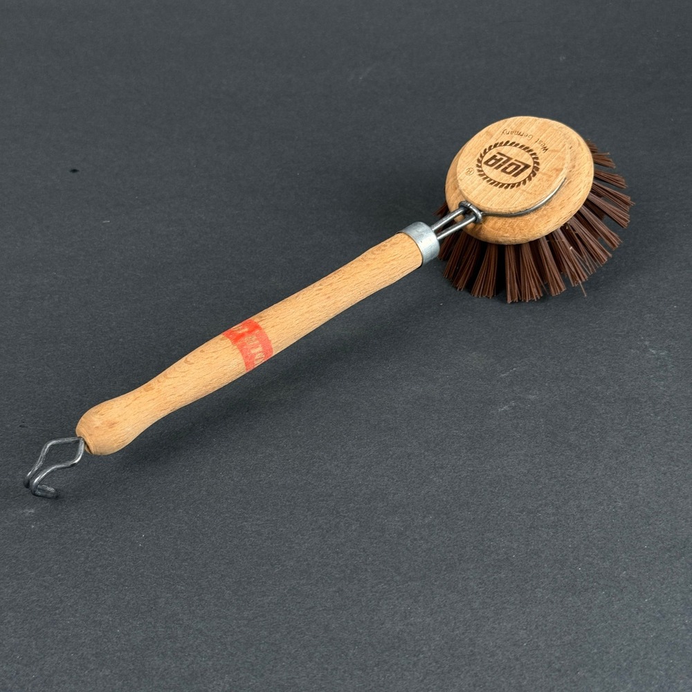 Lola Dish Brush West Germany Wood Handle Vintage Cleaning Tool